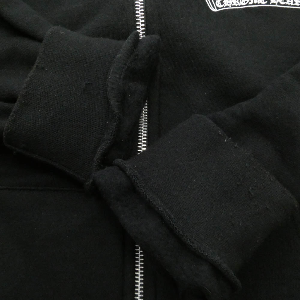 CHROME HEARTS クロムハーツ（原本無） SWTSHRT HD ZIP ダガージップ バックアーチ ロゴジップ フーディ パーカー ブラック系 M【中古】