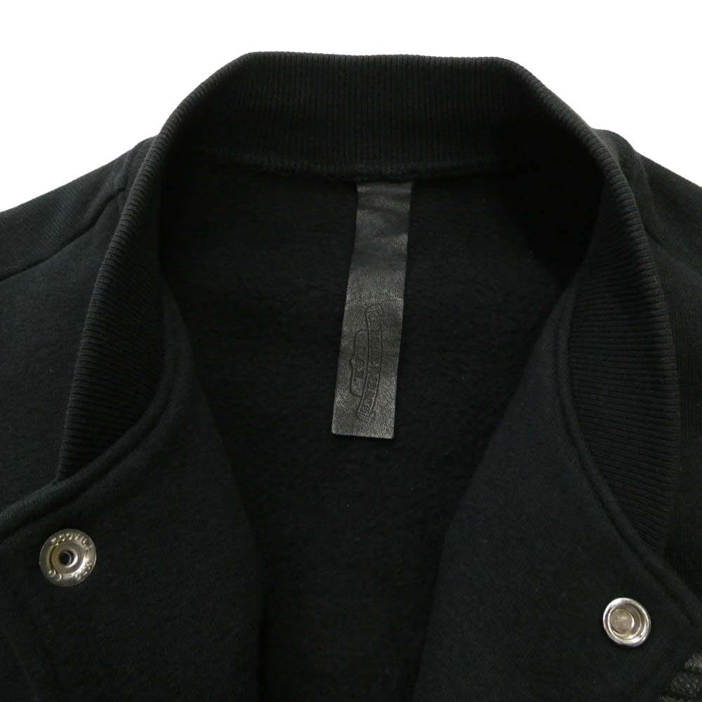CHROME HEARTS クロムハーツ（原本無） JKT GRP NOT BOMBER CH ワッペンレザー 切り替え スタジャン ブルゾン ブラック系 M【中古】