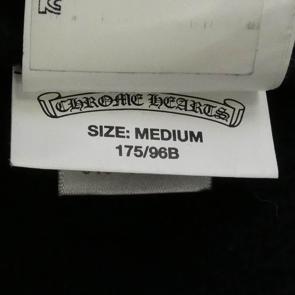 CHROME HEARTS クロムハーツ（原本無） JKT GRP NOT BOMBER CH ワッペンレザー 切り替え スタジャン ブルゾン ブラック系 M【中古】