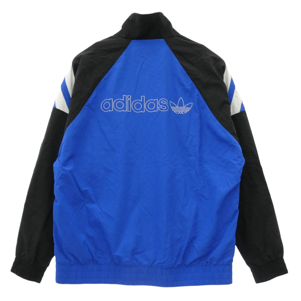 adidas アディダス JX3052 ロゴ刺繍 トラックトップ ジャケット ブルゾン ブルー系 ブラック系 JA 2XL【美品】【中古】