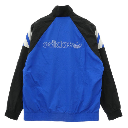 adidas アディダス JX3052 ロゴ刺繍 トラックトップ ジャケット ブルゾン ブルー系 ブラック系 JA 2XL【美品】【中古】
