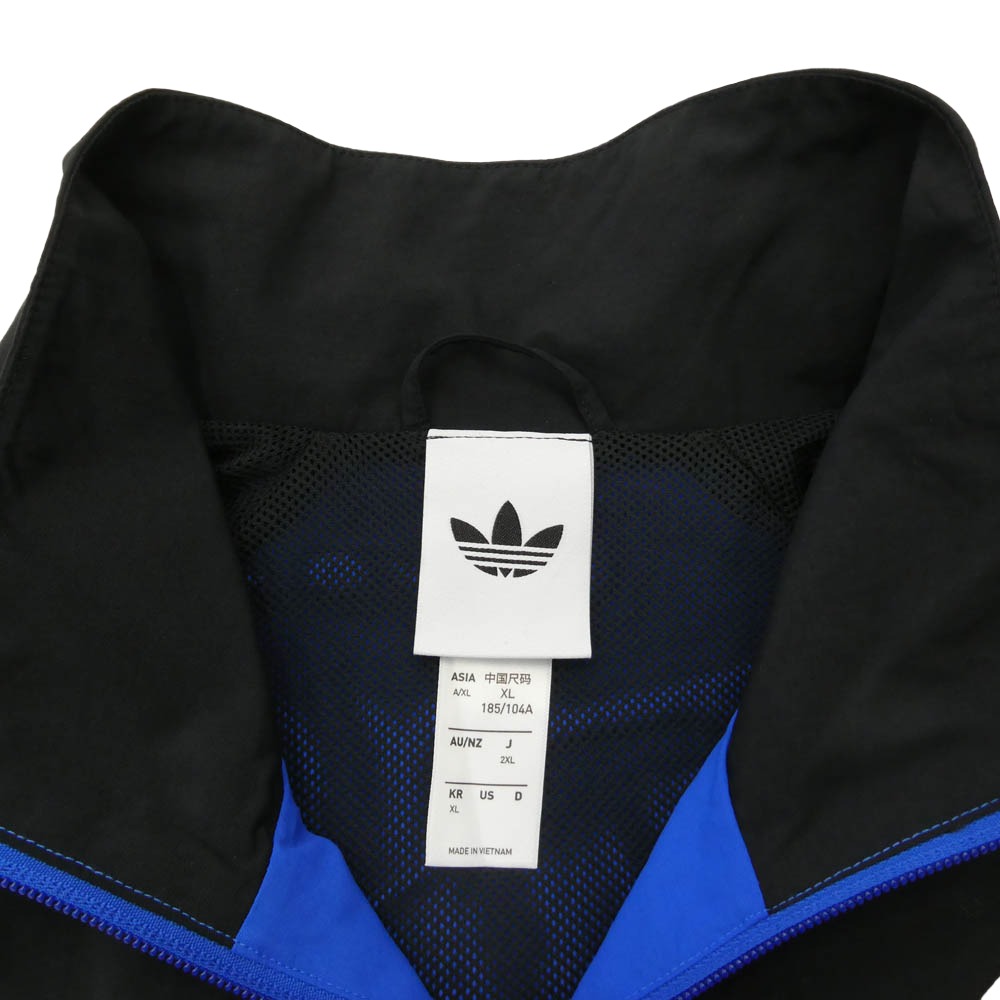 adidas アディダス JX3052 ロゴ刺繍 トラックトップ ジャケット ブルゾン ブルー系 ブラック系 JA 2XL【美品】【中古】