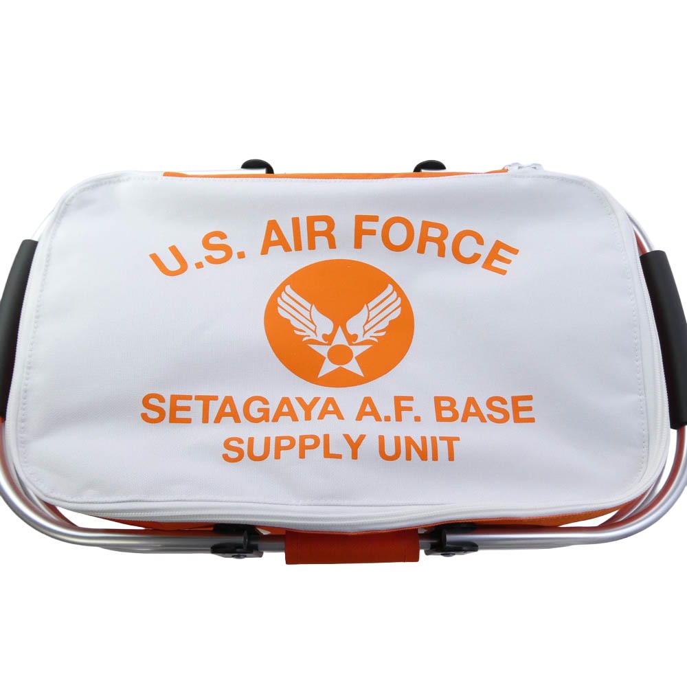 世田谷ベース S.E.A.F 正式装備品 ICE BASKET アイスバスケット クーラーバッグ ホワイト系 オレンジ系【新古品】【未使用】【中古】