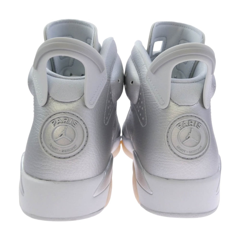 NIKE AIR JORDAN ナイキ ジョーダン IQ5135-001 x Paris Saint Germain PSG パリサンジェルマン Air Jordan 6 Retro AJ6 エアジョーダン6 レトロ ハイカット スニーカー シルバー系 28cm【極上美品】【中古】