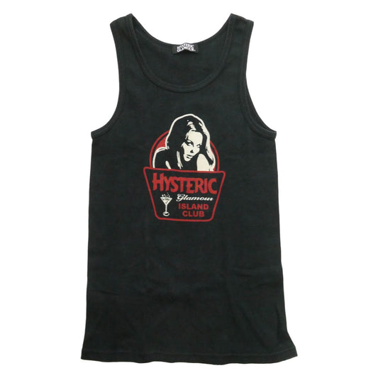 HYSTERIC GLAMOUR ヒステリックグラマー 24SS 0242CR01 ISLAND CLUB ガール プリント タンクトップ ブラック系 フリーサイズ【中古】