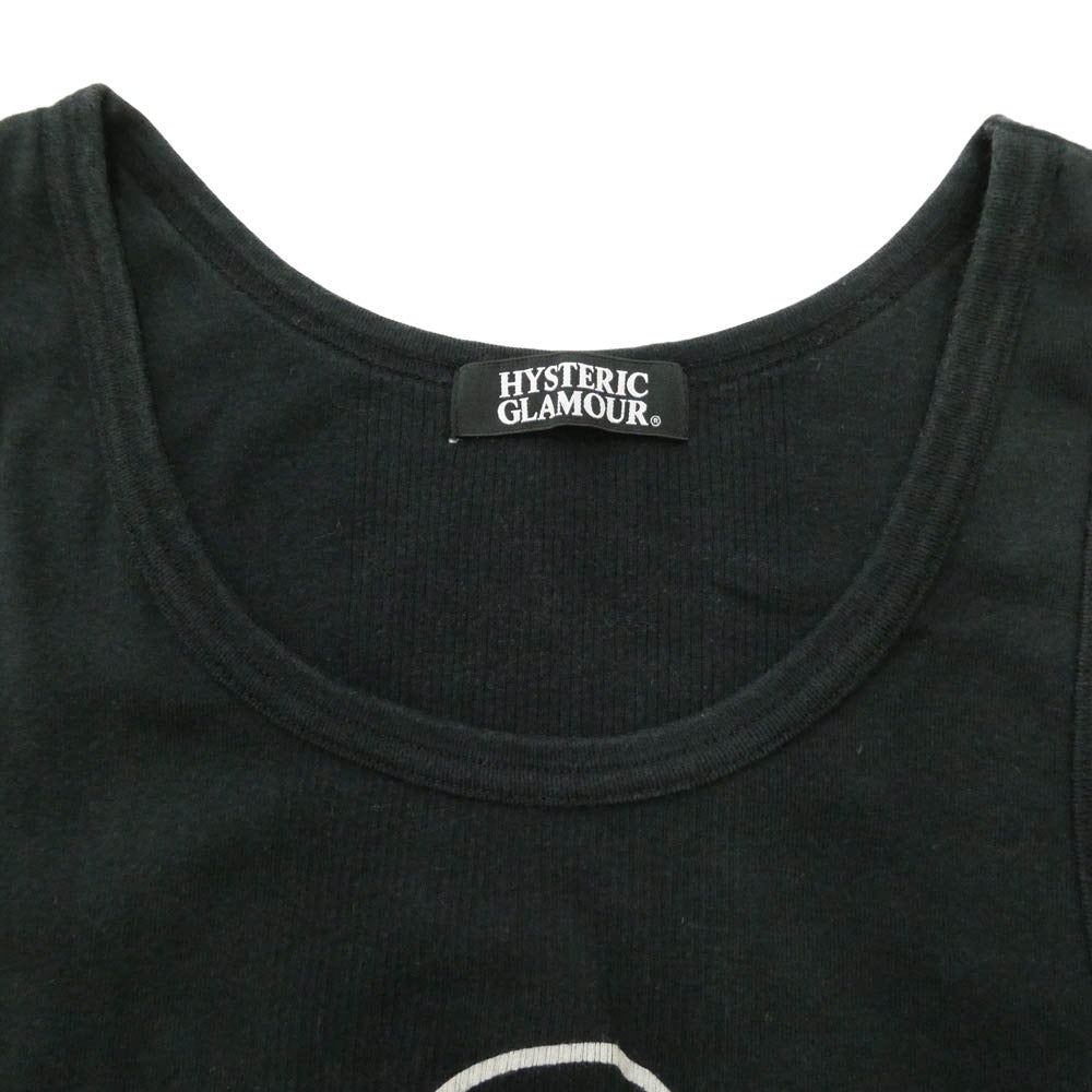HYSTERIC GLAMOUR ヒステリックグラマー 24SS 0242CR01 ISLAND CLUB ガール プリント タンクトップ ブラック系 フリーサイズ【中古】