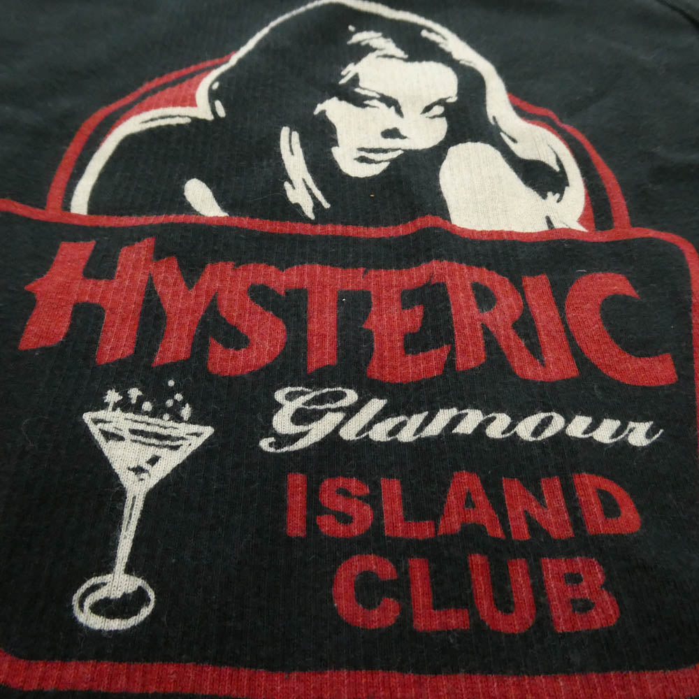 HYSTERIC GLAMOUR ヒステリックグラマー 24SS 0242CR01 ISLAND CLUB ガール プリント タンクトップ ブラック系 フリーサイズ【中古】