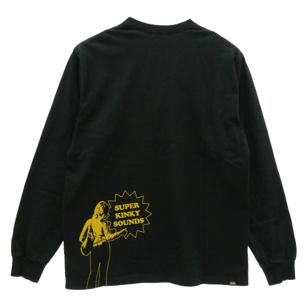 HYSTERIC GLAMOUR ヒステリックグラマー 25AW 02253CL06 SUPER KINKY SOUNDS T-shirt スーパー キンキー サウンド プリント ロンT 長袖 Tシャツ カットソー ブラック系 L【中古】