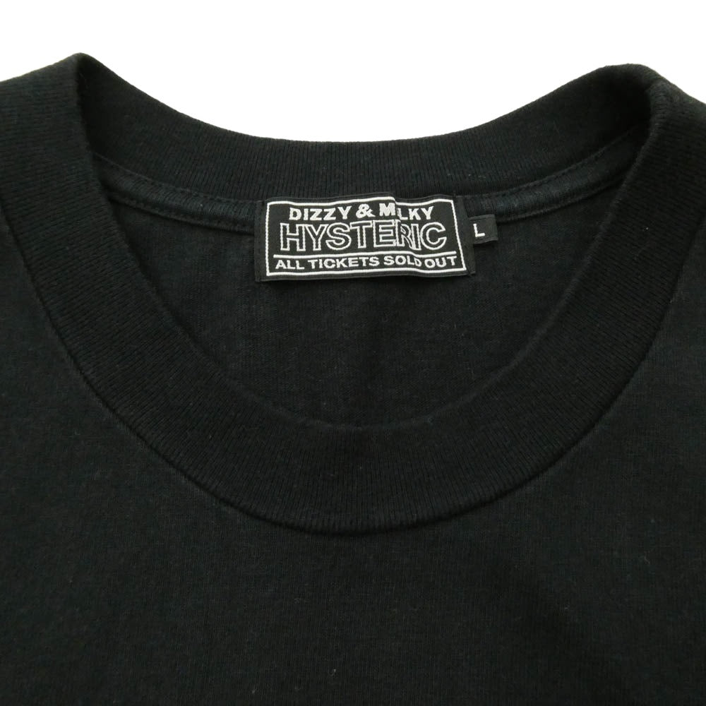 HYSTERIC GLAMOUR ヒステリックグラマー 25AW 02253CL06 SUPER KINKY SOUNDS T-shirt スーパー キンキー サウンド プリント ロンT 長袖 Tシャツ カットソー ブラック系 L【中古】
