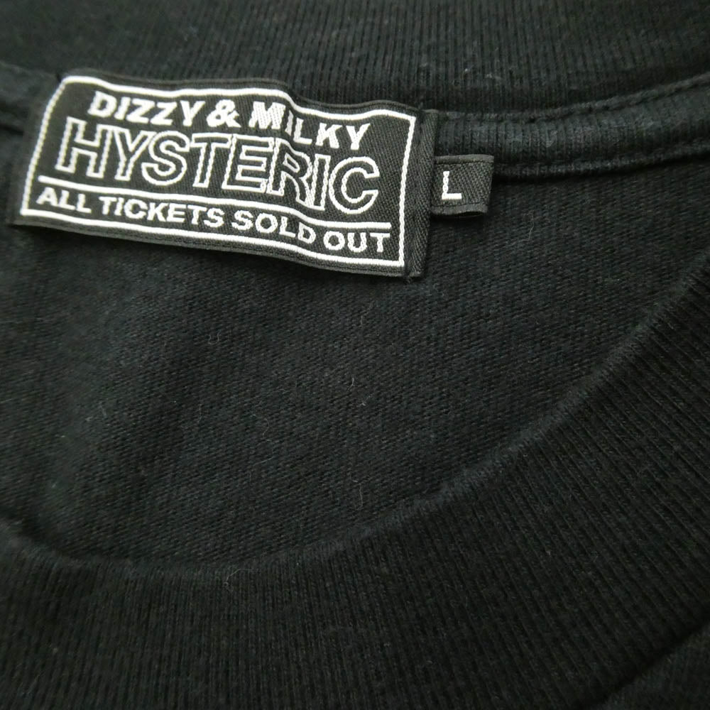 HYSTERIC GLAMOUR ヒステリックグラマー 25AW 02253CL06 SUPER KINKY SOUNDS T-shirt スーパー キンキー サウンド プリント ロンT 長袖 Tシャツ カットソー ブラック系 L【中古】