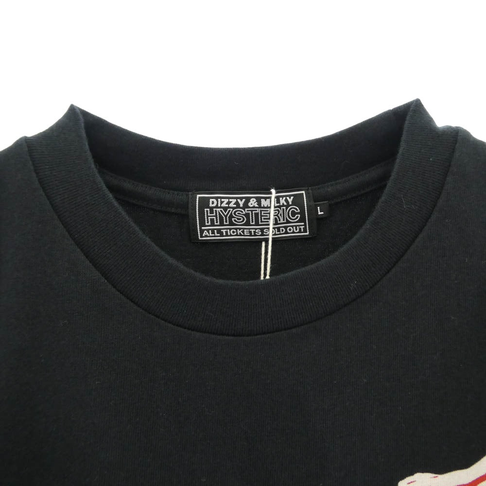 HYSTERIC GLAMOUR ヒステリックグラマー 26SS 02261CT21 I WANT MORE HYS ポケット付き プリント 半袖 Tシャツ ブラック系 L【美品】【中古】