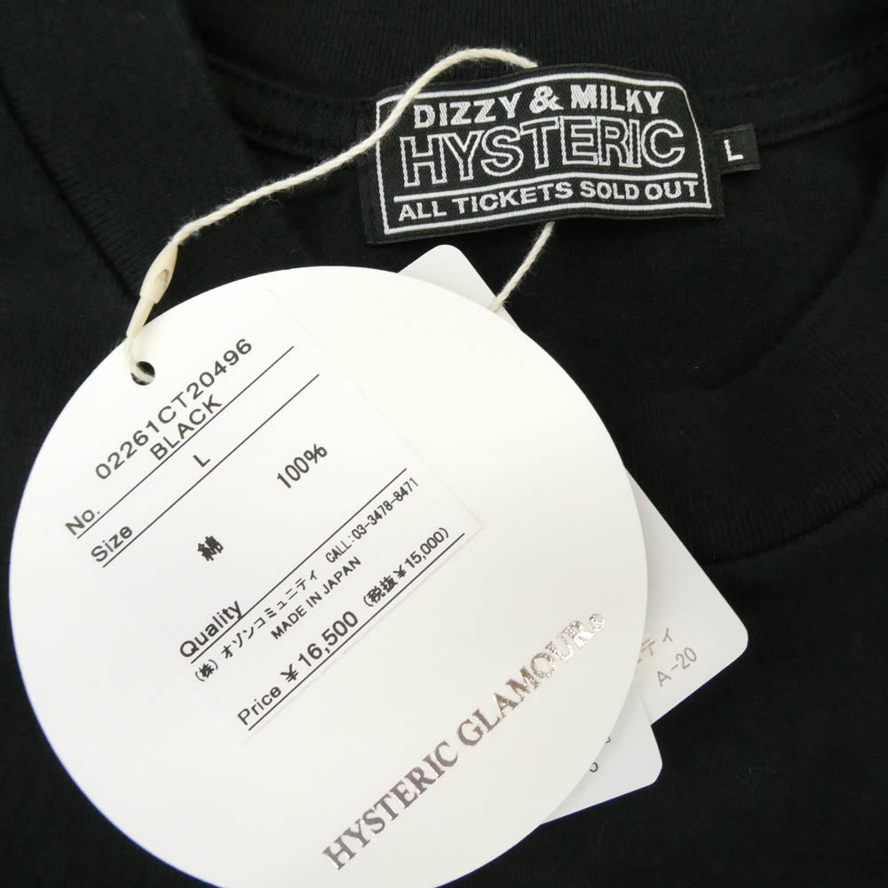 HYSTERIC GLAMOUR ヒステリックグラマー 26SS 02261CT20 SEE NO EVIL プリント 半袖 Tシャツ ブラック系 L【中古】
