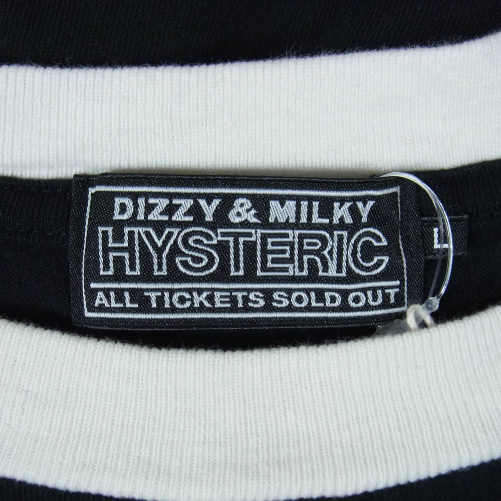 HYSTERIC GLAMOUR ヒステリックグラマー 26SS 02261CL06 DART TRACK ロンT 長袖 Tシャツ カットソー ブラック系 L【美品】【中古】