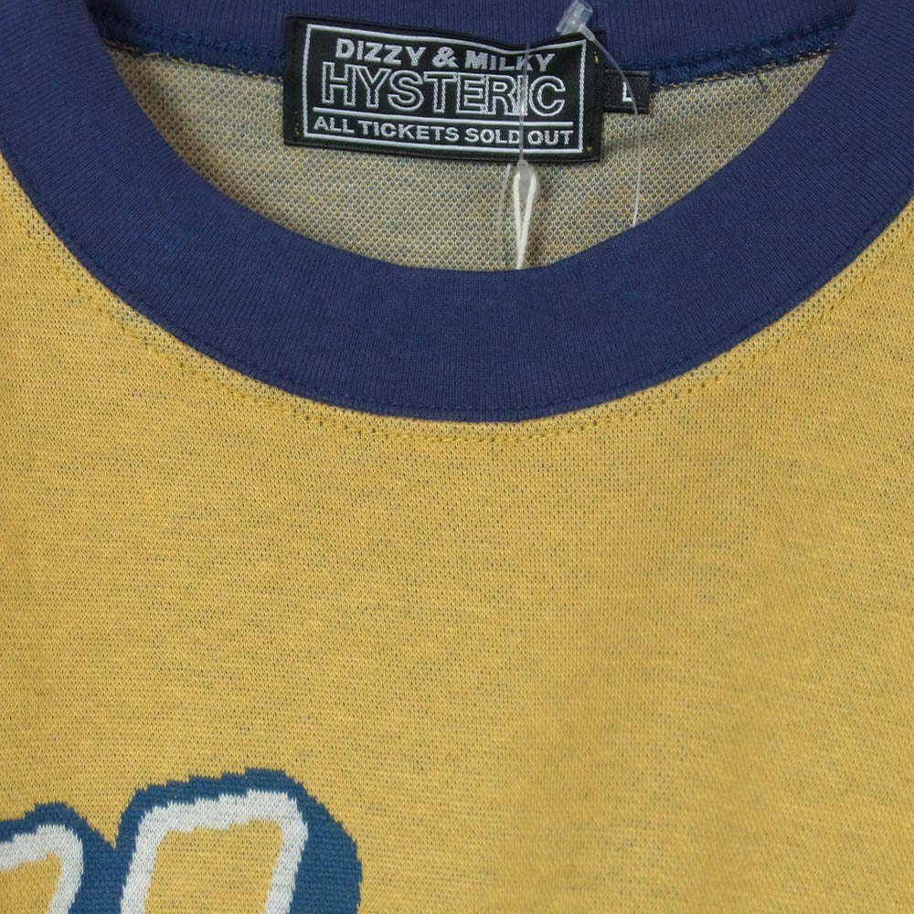 HYSTERIC GLAMOUR ヒステリックグラマー 26SS 02261CT15 AUTHENTIC オーセンティック ジャカード 半袖 Tシャツ イエロー系 L【美品】【中古】
