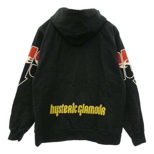 HYSTERIC GLAMOUR ヒステリックグラマー 26SS 02261CF01 HYS FLARE LOGO フレア ロゴ ジップアップ フーディー パーカー ブラック系 L【中古】