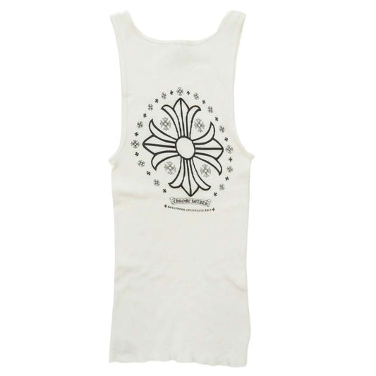 CHROME HEARTS クロムハーツ（原本無） TANK TOP HOLLYWOOD CHプラス スクロールラベル プリント タンクトップ ホワイト系 ブラック系 M【中古】