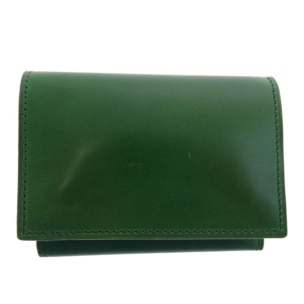 フラソリティ FM710 waterOil Cordovan Long Wallet 水染め ウォーターオイル コードバン 3フォールド 三つ折り ウォレット 長財布 グリーン グリーン系【極上美品】【中古】