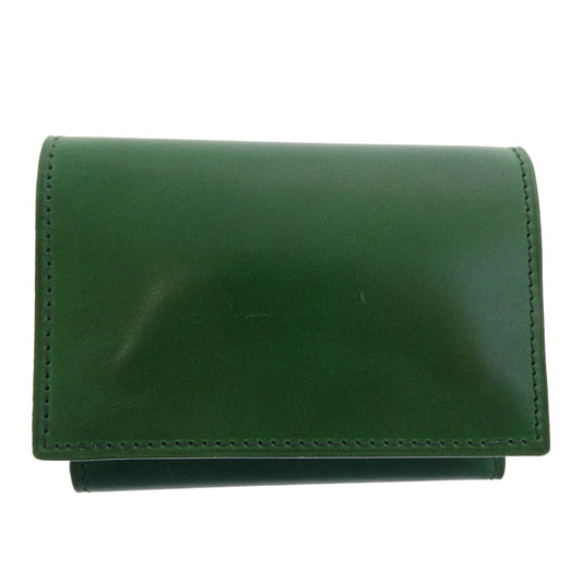 フラソリティ FM710 waterOil Cordovan Long Wallet 水染め ウォーターオイル コードバン 3フォールド 三つ折り ウォレット 長財布 グリーン グリーン系【極上美品】【中古】