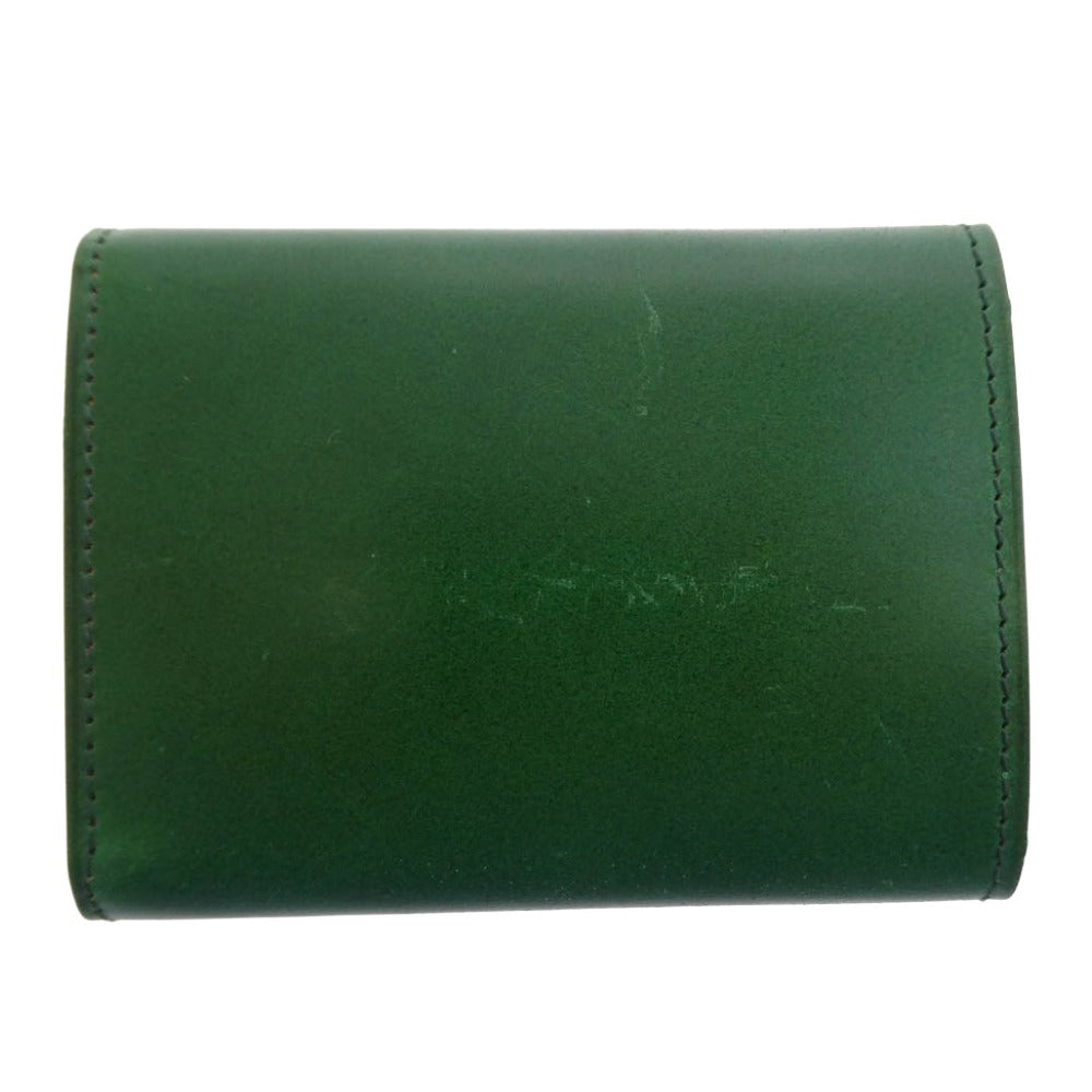 フラソリティ FM710 waterOil Cordovan Long Wallet 水染め ウォーターオイル コードバン 3フォールド 三つ折り ウォレット 長財布 グリーン グリーン系【極上美品】【中古】