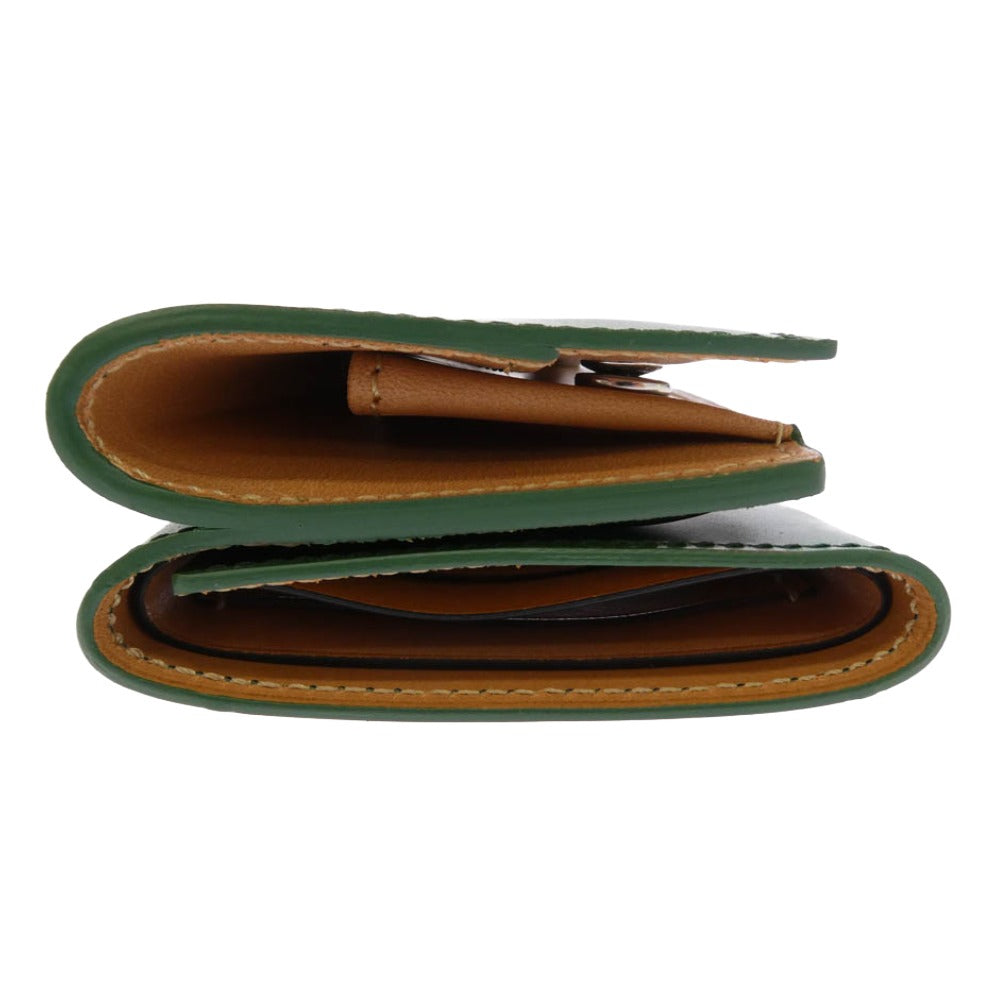 フラソリティ FM710 waterOil Cordovan Long Wallet 水染め ウォーターオイル コードバン 3フォールド 三つ折り ウォレット 長財布 グリーン グリーン系【極上美品】【中古】