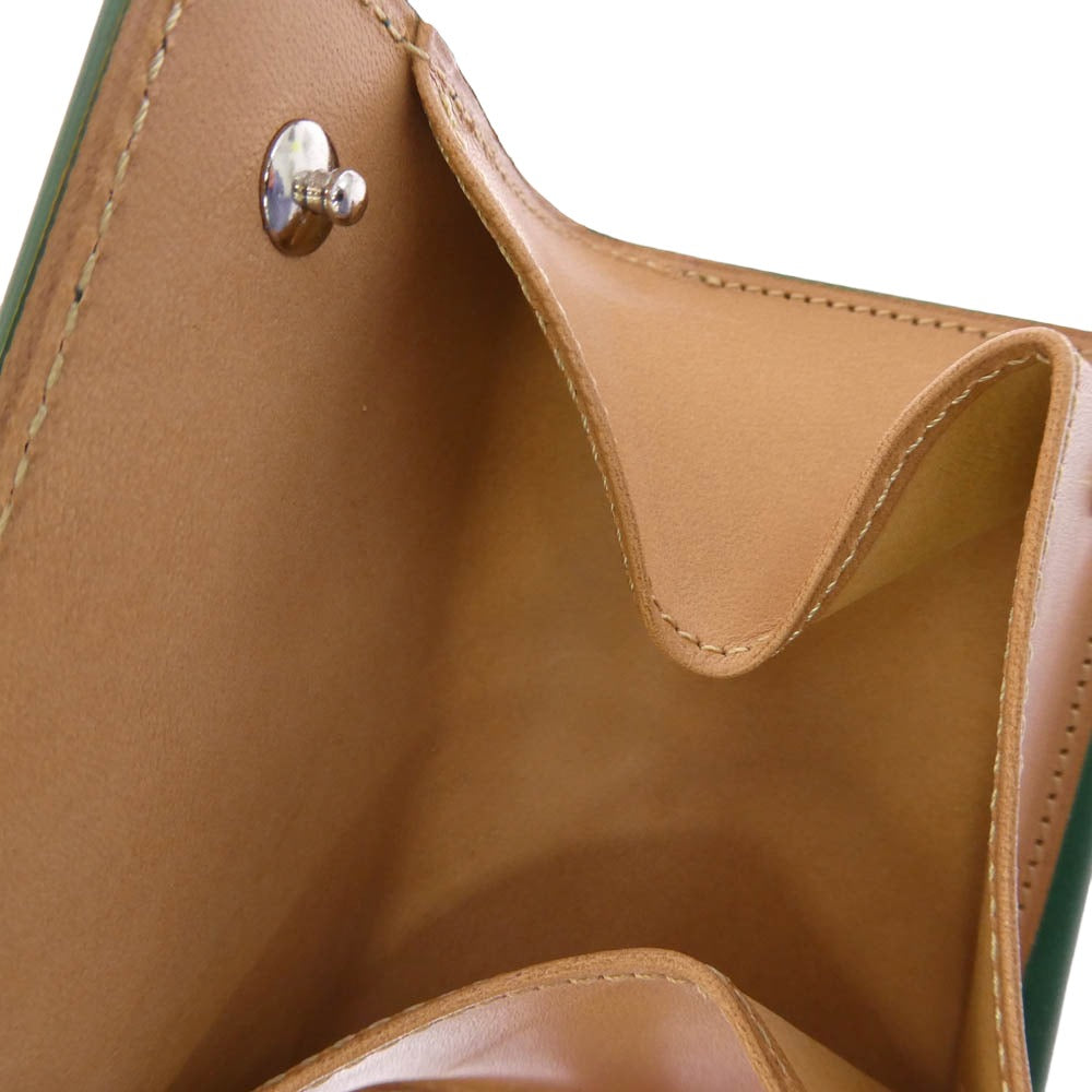 フラソリティ FM710 waterOil Cordovan Long Wallet 水染め ウォーターオイル コードバン 3フォールド 三つ折り ウォレット 長財布 グリーン グリーン系【極上美品】【中古】
