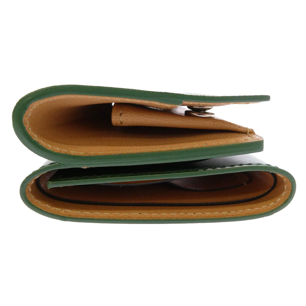 フラソリティ FM710 waterOil Cordovan Long Wallet 水染め ウォーターオイル コードバン 3フォールド 三つ折り ウォレット 長財布 グリーン グリーン系【極上美品】【中古】