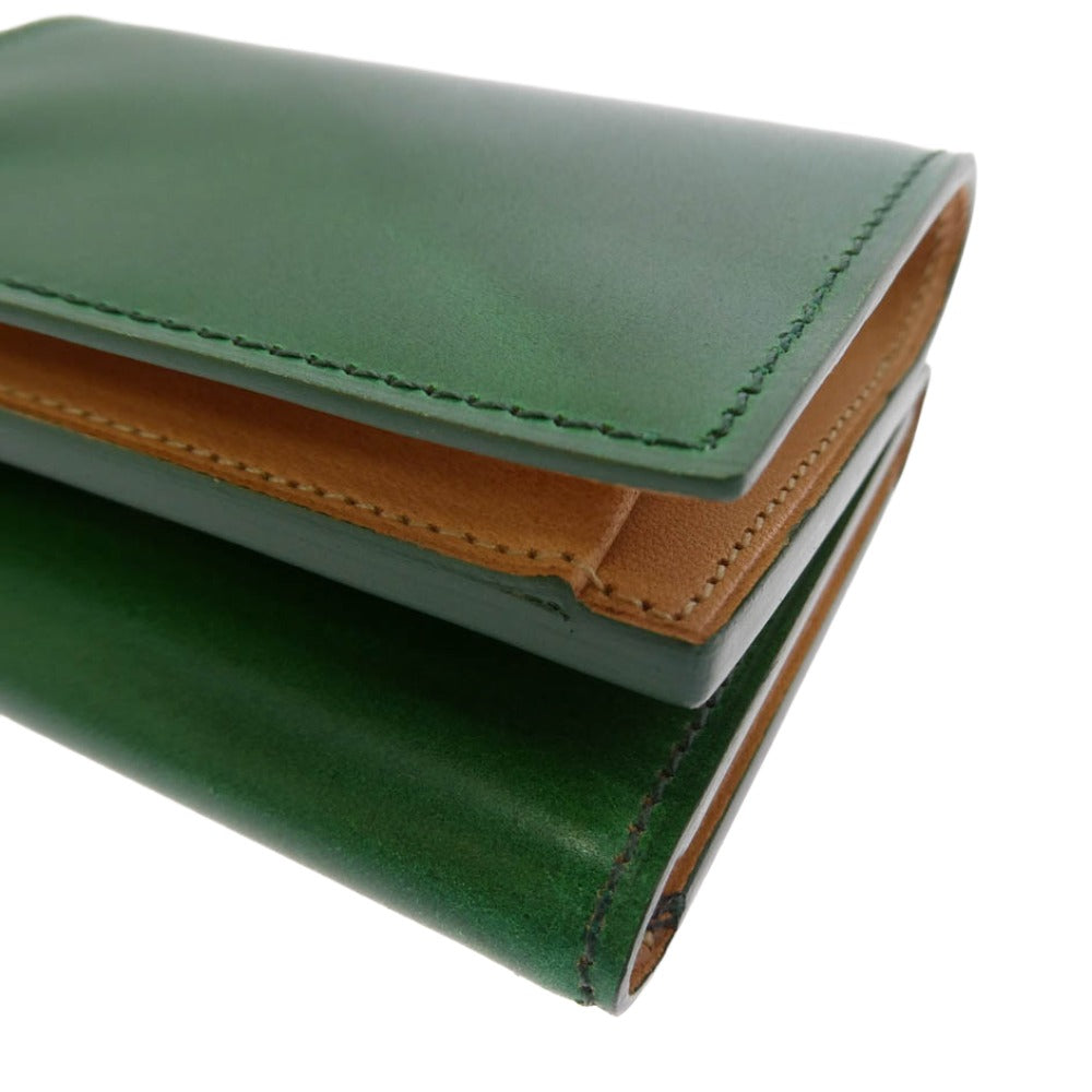 フラソリティ FM710 waterOil Cordovan Long Wallet 水染め ウォーターオイル コードバン 3フォールド 三つ折り ウォレット 長財布 グリーン グリーン系【極上美品】【中古】