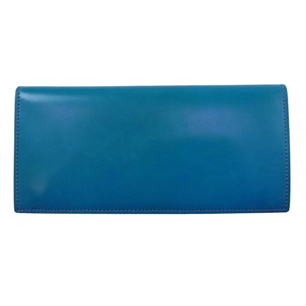 フラソリティ FM701 waterOil Cordovan Long Wallet 水染め ウォーターオイル コードバン ロングウォレット 長財布 ブルー系【極上美品】【中古】