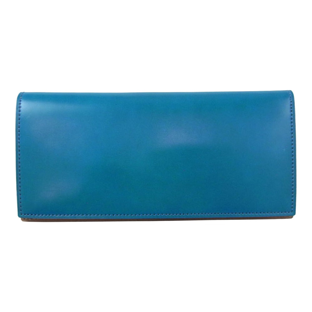 フラソリティ FM701 waterOil Cordovan Long Wallet 水染め ウォーターオイル コードバン ロングウォレット 長財布 ブルー系【極上美品】【中古】