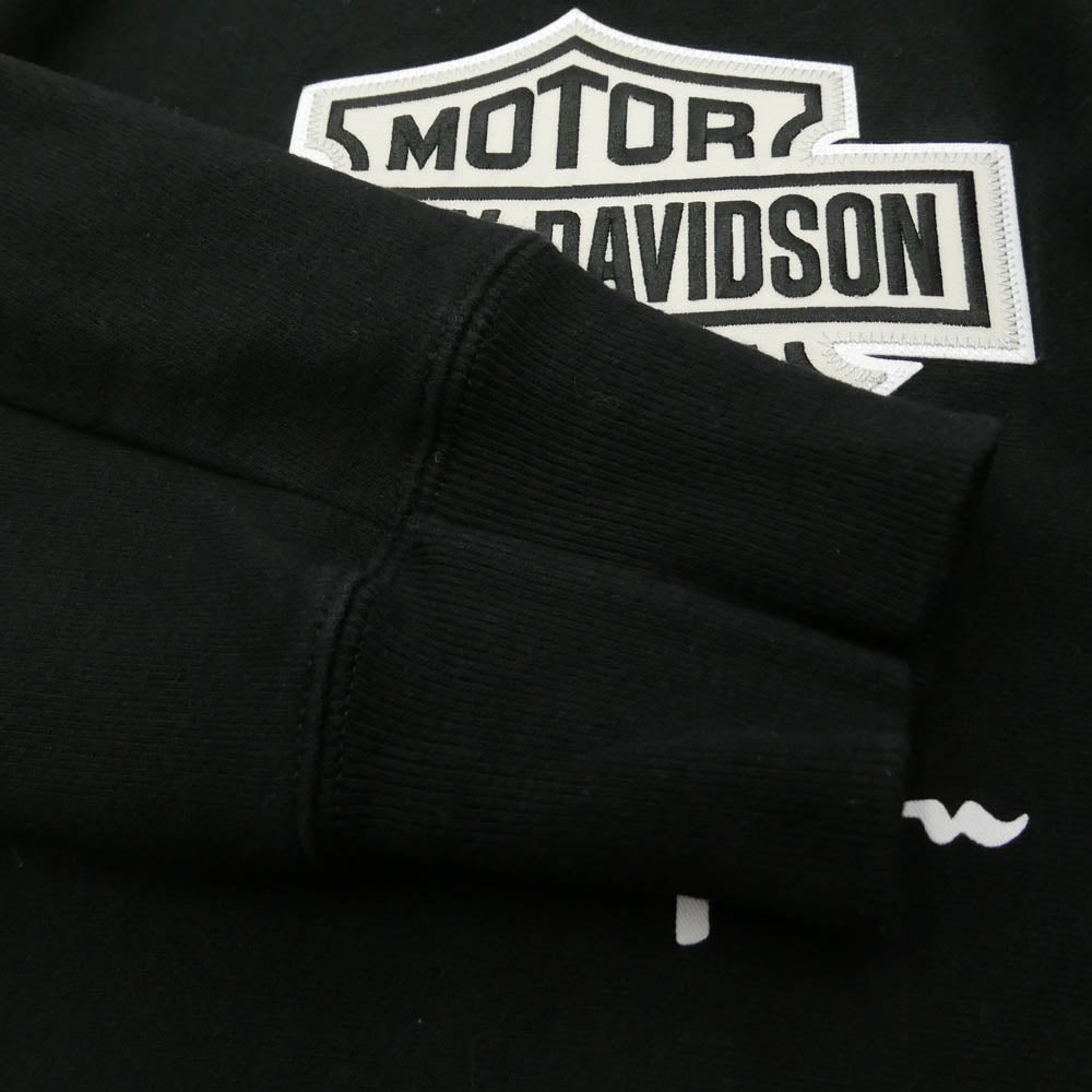 Champion チャンピオン reverse weave 単タグ復刻 リバース ウィーブ ハーレーダビッドソン ロゴ スウェット ブラック系 XL【中古】