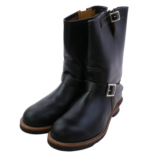 RED WING レッドウィング 2966 USA製 11inch Engineer Boots NON STEEL TOE 茶芯 ノンスチール エンジニア ブーツ ブラック系 10.5【中古】