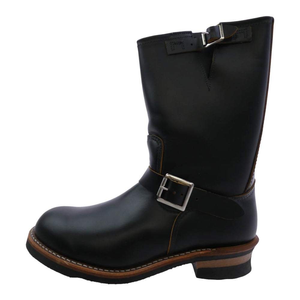 RED WING レッドウィング 2966 USA製 11inch Engineer Boots NON STEEL TOE 茶芯 ノンスチール エンジニア ブーツ ブラック系 10.5【中古】