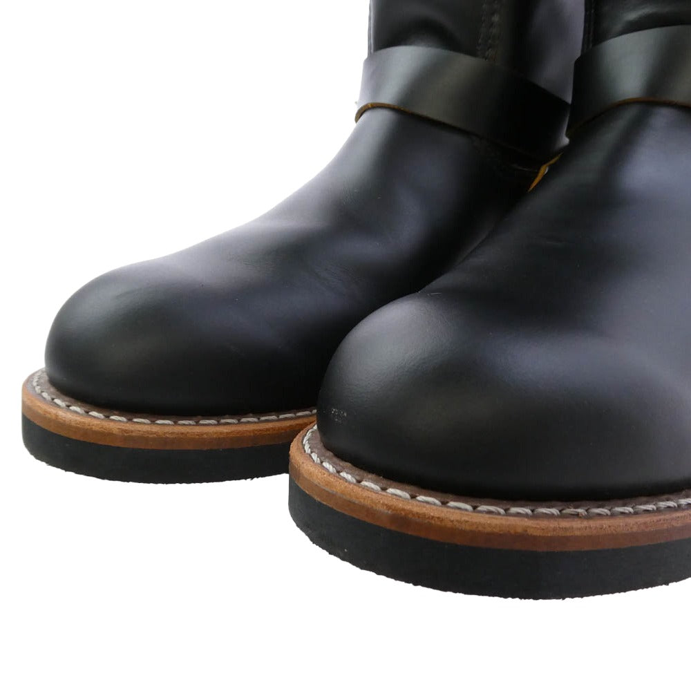 RED WING レッドウィング 2966 USA製 11inch Engineer Boots NON STEEL TOE 茶芯 ノンスチール エンジニア ブーツ ブラック系 10.5【中古】