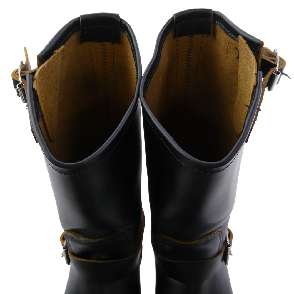 RED WING レッドウィング 2966 USA製 11inch Engineer Boots NON STEEL TOE 茶芯 ノンスチール エンジニア ブーツ ブラック系 10.5【中古】