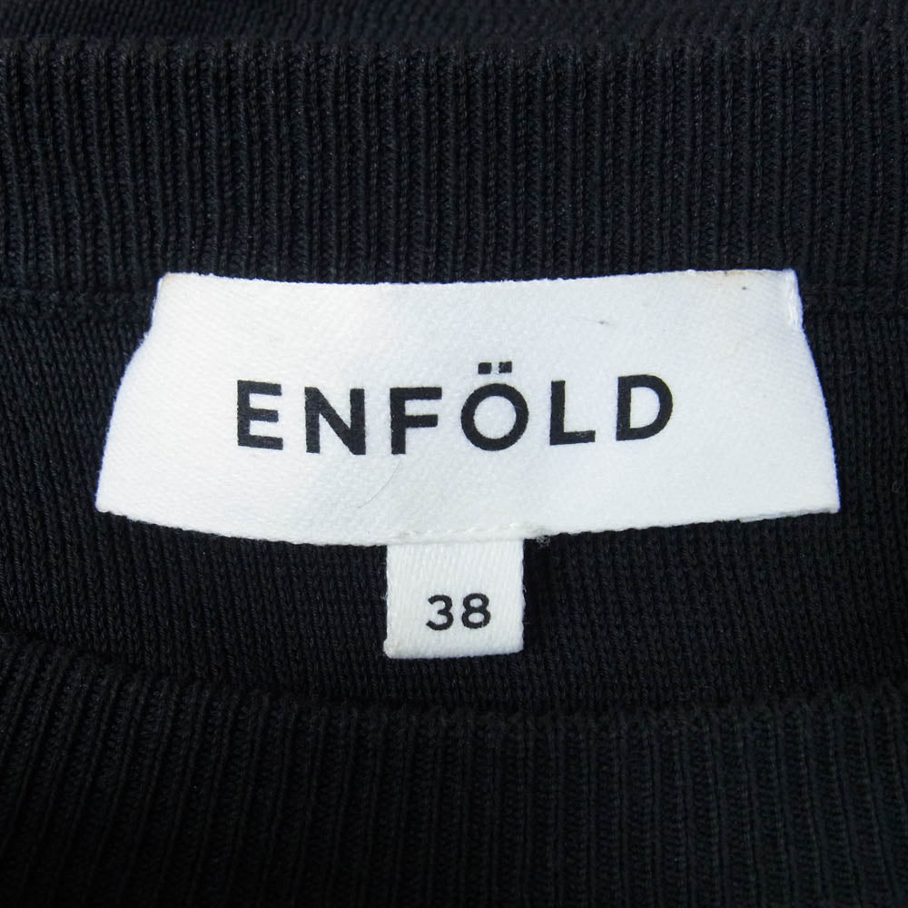 ENFOLD エンフォルド 300CS3700150 袖ボリューム ニット切替 セーター ブラック系 38【美品】【中古】