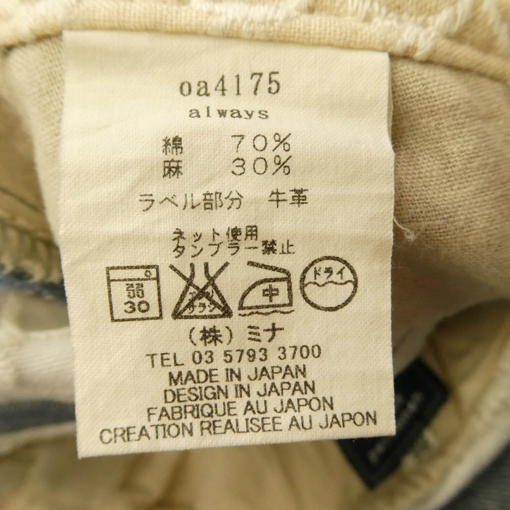 mina perhonen ミナペルホネン oa4175 always オールウェイズ デニムパンツ ブルー系 36【中古】