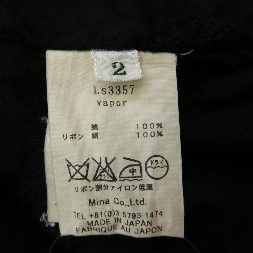 mina perhonen ミナペルホネン Ls3357 vapor ヴェイパー シルクリボン カットワークデザインワンピース ブラック系 2【中古】