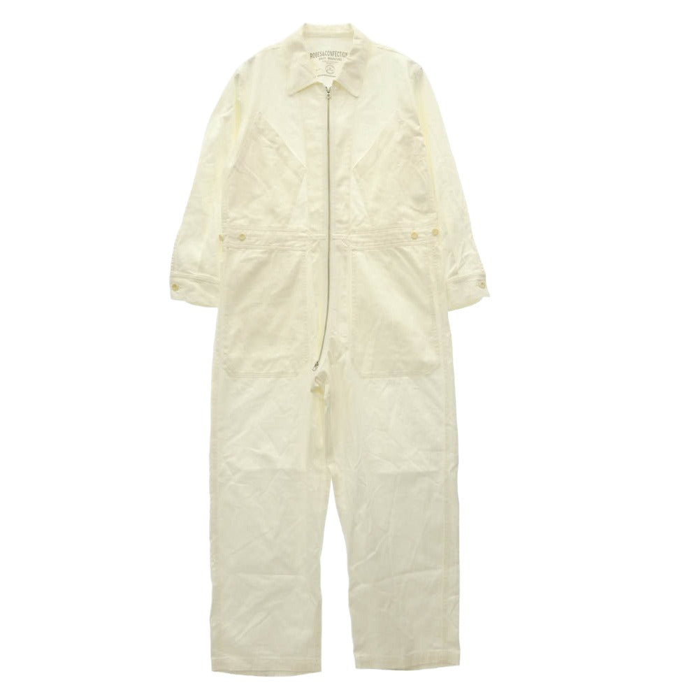 ローブス＆コンフェクションズ Cotton Twill Reproduction Flight Suit コットンツイル フライト ジャンプ スーツ オールインワン ホワイト系 3【中古】
