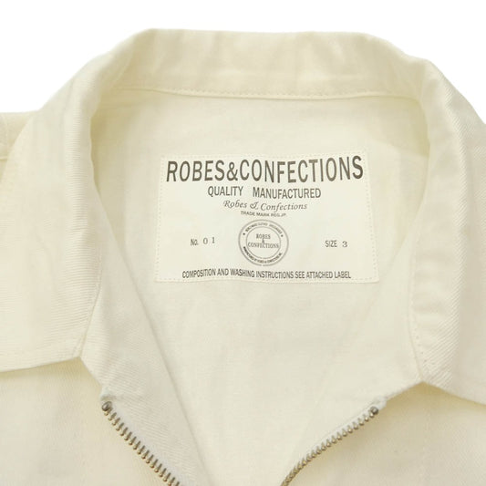 ローブス＆コンフェクションズ Cotton Twill Reproduction Flight Suit コットンツイル フライト ジャンプ スーツ オールインワン ホワイト系 3【中古】