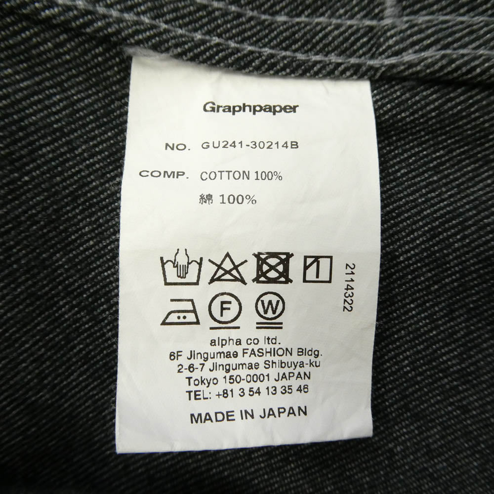 GRAPHPAPER グラフペーパー 24ss GU241-30214B Colorfast Denim Jacket カラーファスト デニム ジャケット グレー系 2【中古】