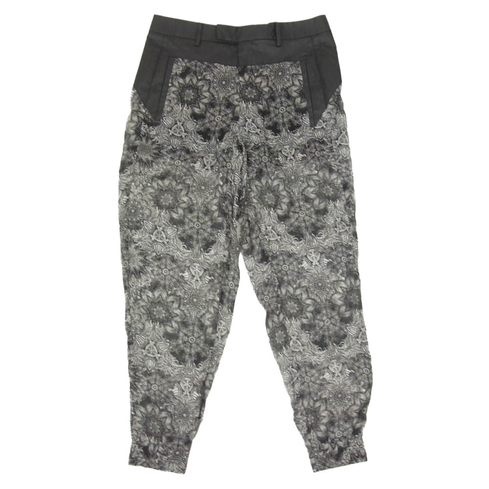 HELMUT LANG ヘルムートラング エスニック花柄 裏地シルク シアー ジョガーパンツ ブラック系 2【中古】