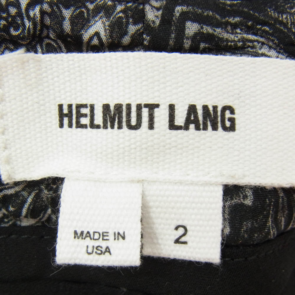 HELMUT LANG ヘルムートラング エスニック花柄 裏地シルク シアー ジョガーパンツ ブラック系 2【中古】