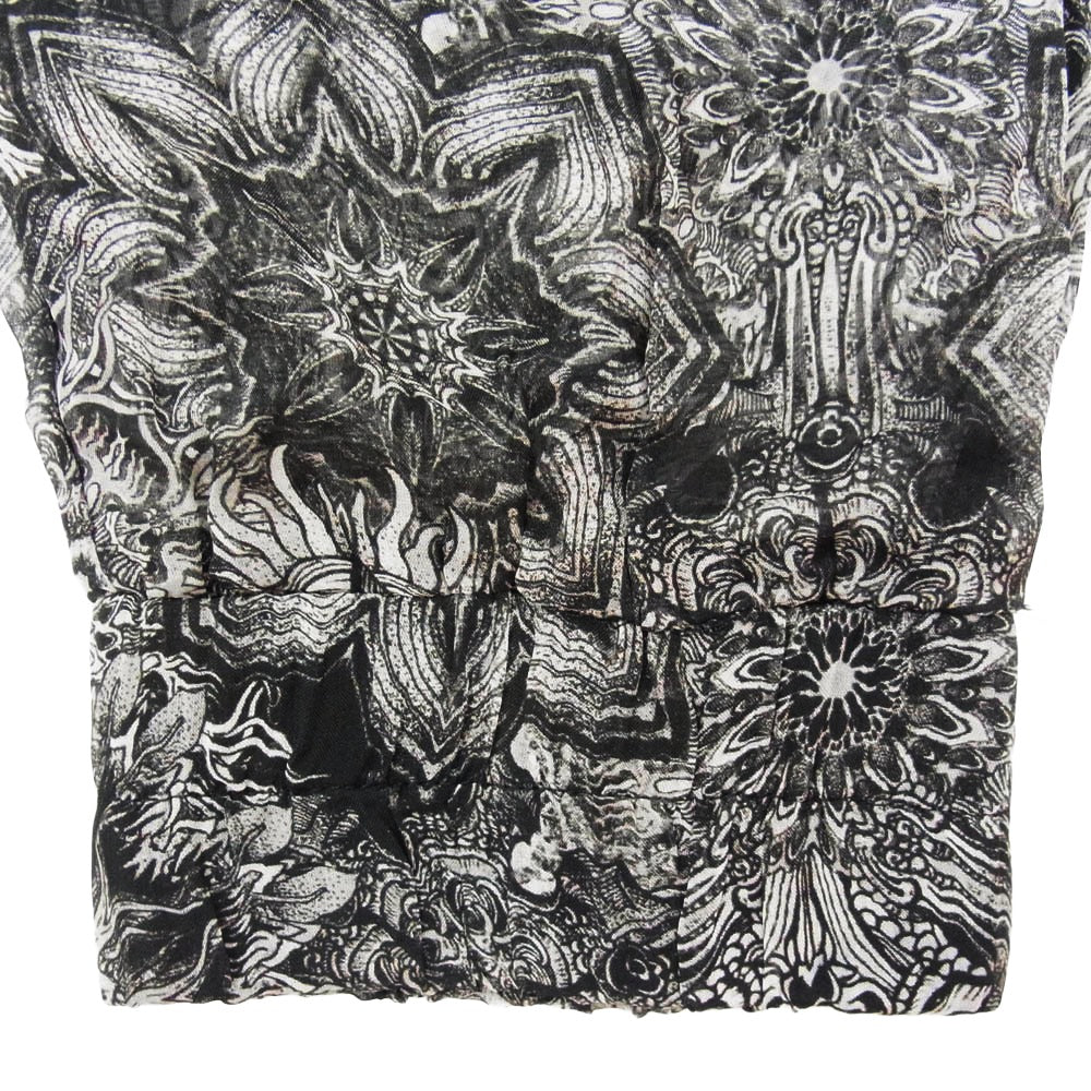 HELMUT LANG ヘルムートラング エスニック花柄 裏地シルク シアー ジョガーパンツ ブラック系 2【中古】