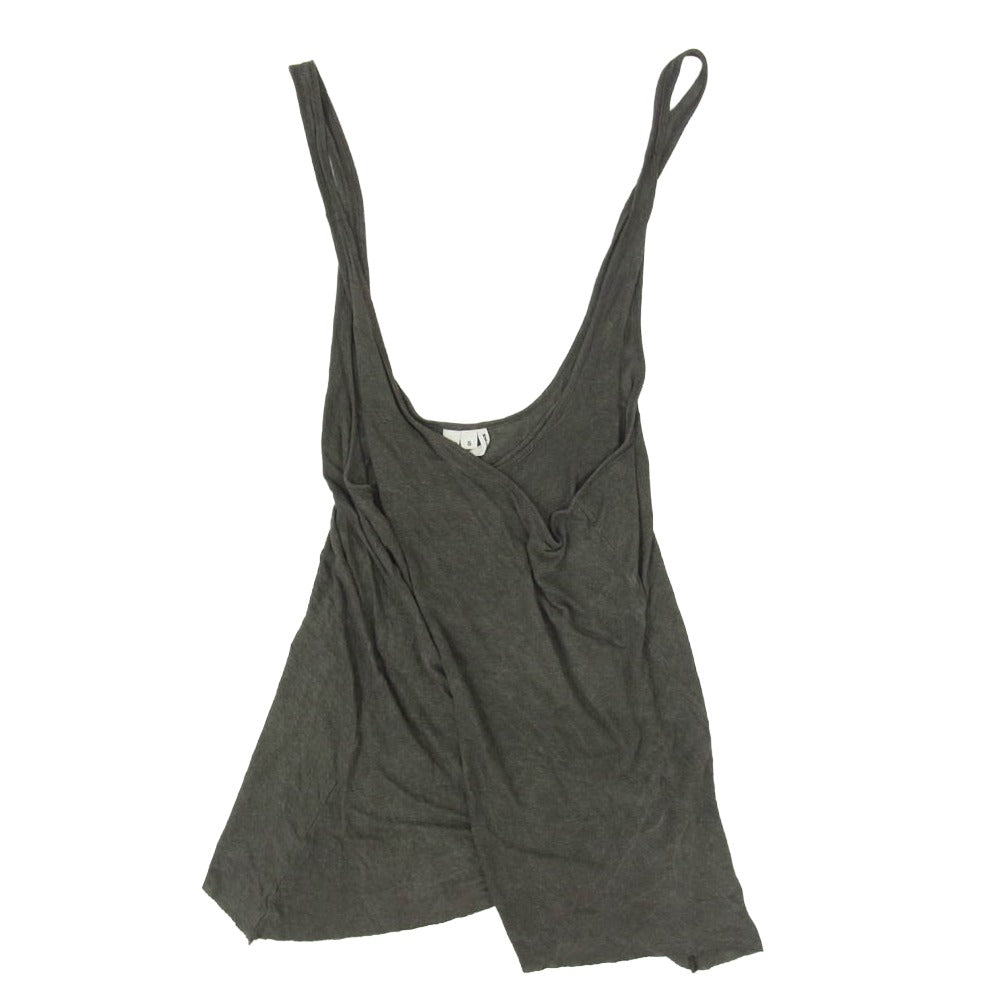 HELMUT LANG ヘルムートラング 16-1101205 レーヨン リネン ドレープ レイヤード キャミソール グレー系 S【中古】