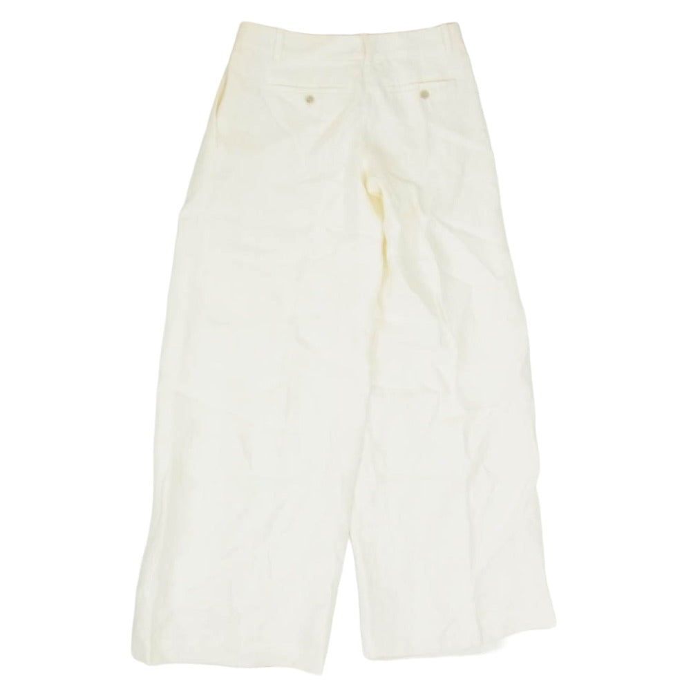 theory セオリー リネン 無地 タック ワイド パンツ ホワイト系 00【中古】
