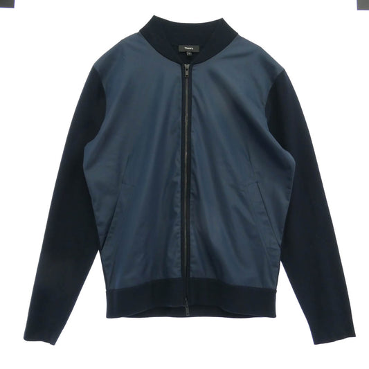 theory セオリー 背面袖スウェット切替 ジップアップ ブルゾン ジャケット ネイビー系 S【中古】