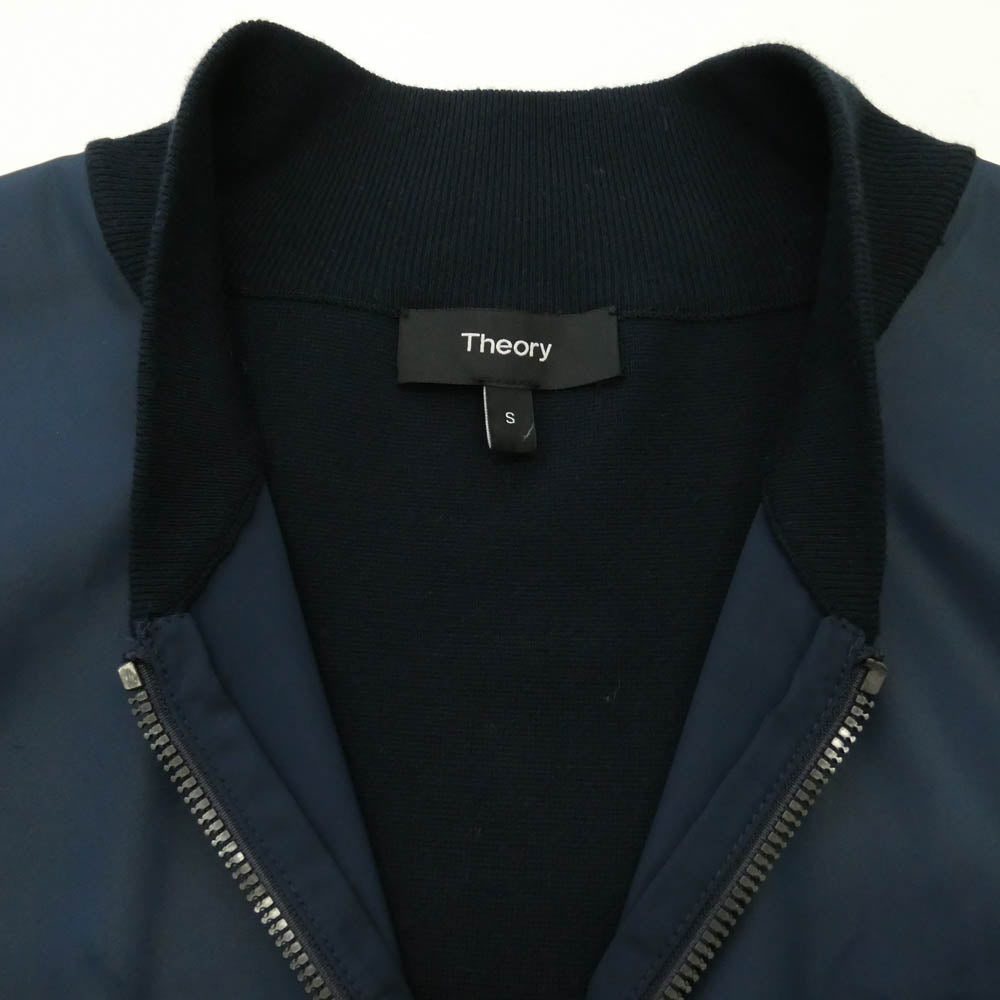theory セオリー 背面袖スウェット切替 ジップアップ ブルゾン ジャケット ネイビー系 S【中古】