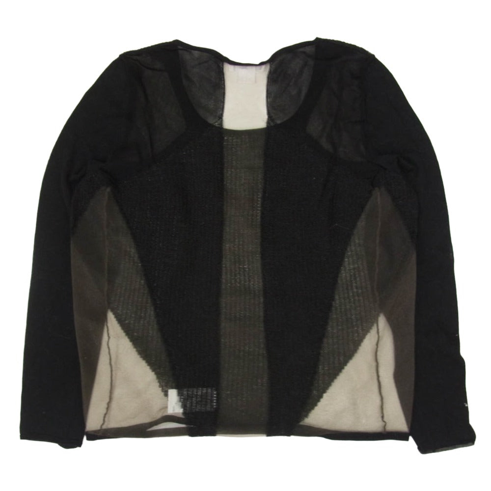 HELMUT LANG ヘルムートラング シアー ニット トップス 長袖 カットソー ブラック系 S【中古】