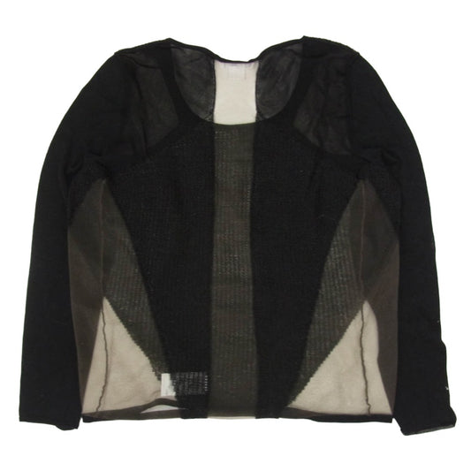 HELMUT LANG ヘルムートラング シアー ニット トップス 長袖 カットソー ブラック系 S【中古】