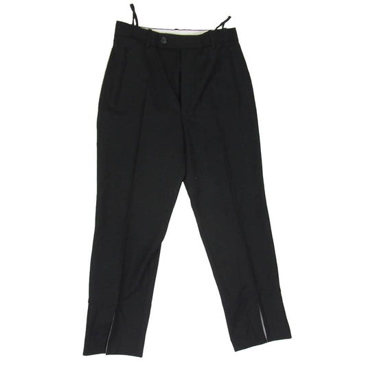 HELMUT LANG ヘルムートラング ウール センタースリット スラックス パンツ ブラック系 4【中古】